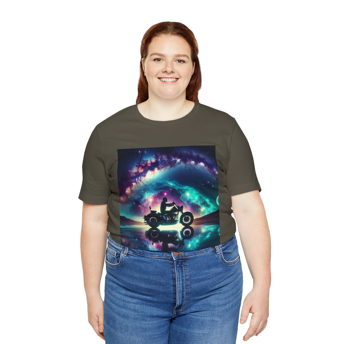 Galactic Biker Tee: Cosmic Shirt, Trendy Apparel