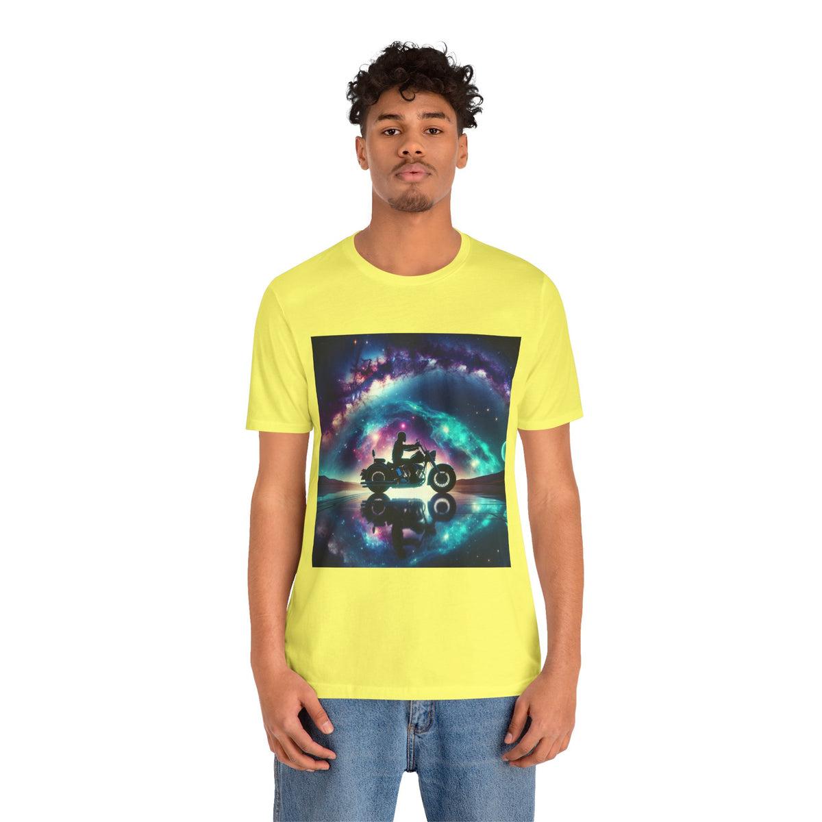 Galactic Biker Tee: Cosmic Shirt, Trendy Apparel