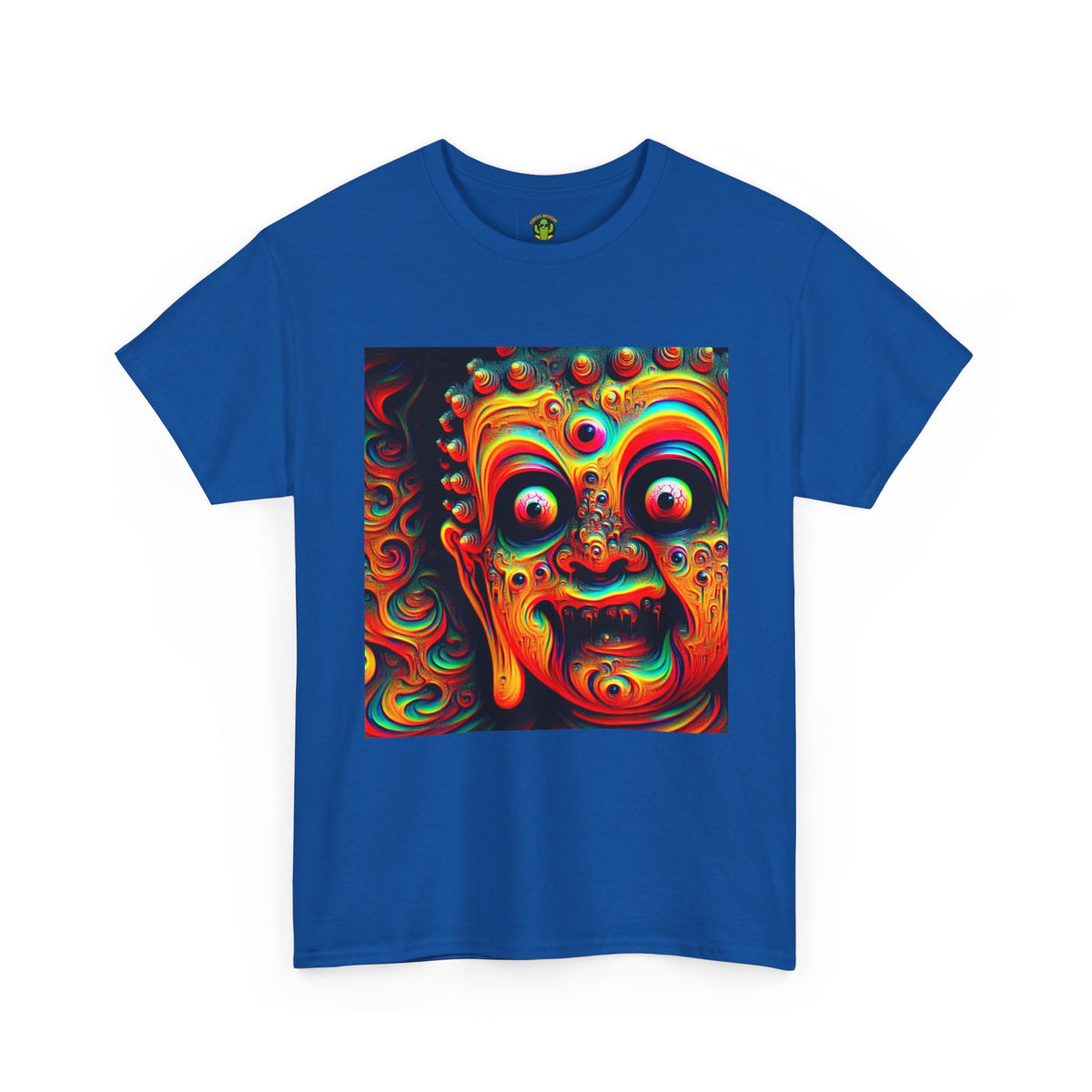 Vibrant Buddha Art Tee, Heavy Cotton T-Shirt, Unique Graphic Tee