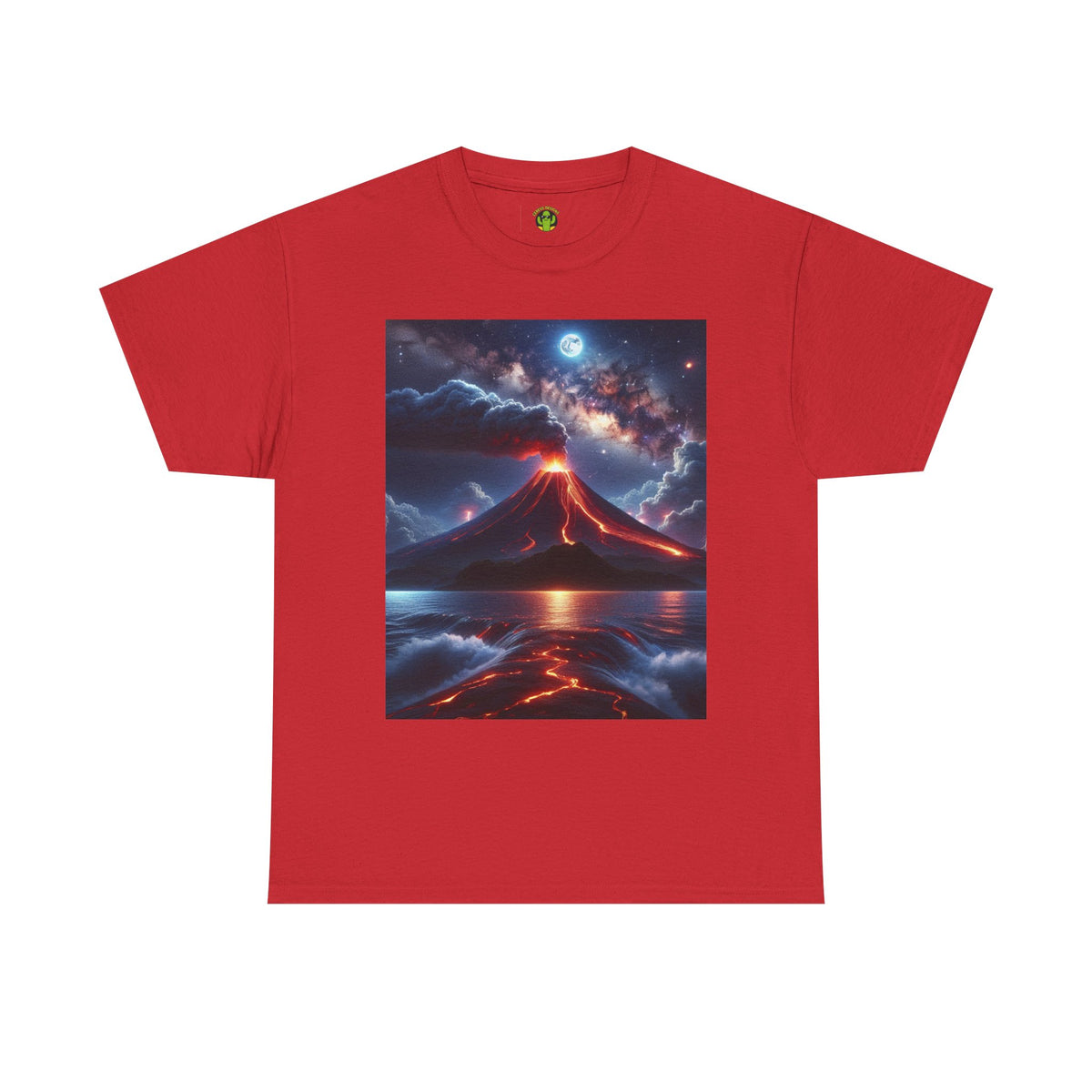 Volcano Sunset Unisex Heavy Cotton Tee - Graphic T-Shirt for Nature Lovers