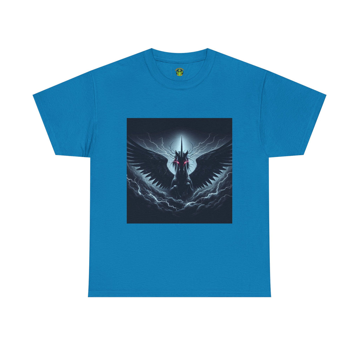 Dark Fantasy Heavy Cotton Tee with Pegasus Design