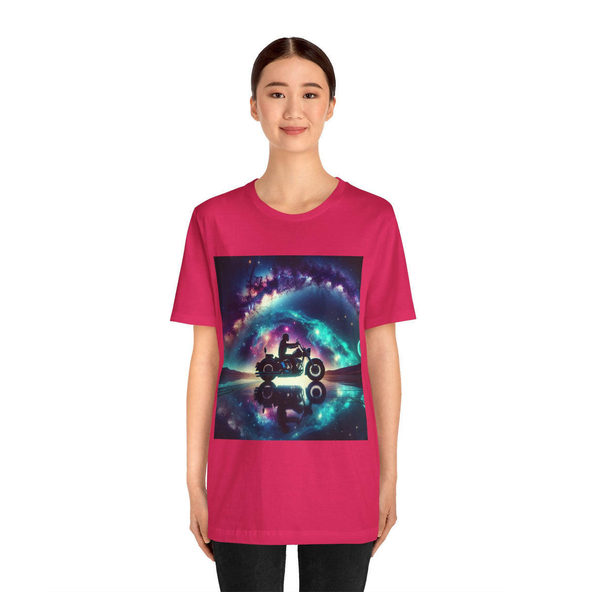 Galactic Biker Tee: Cosmic Shirt, Trendy Apparel
