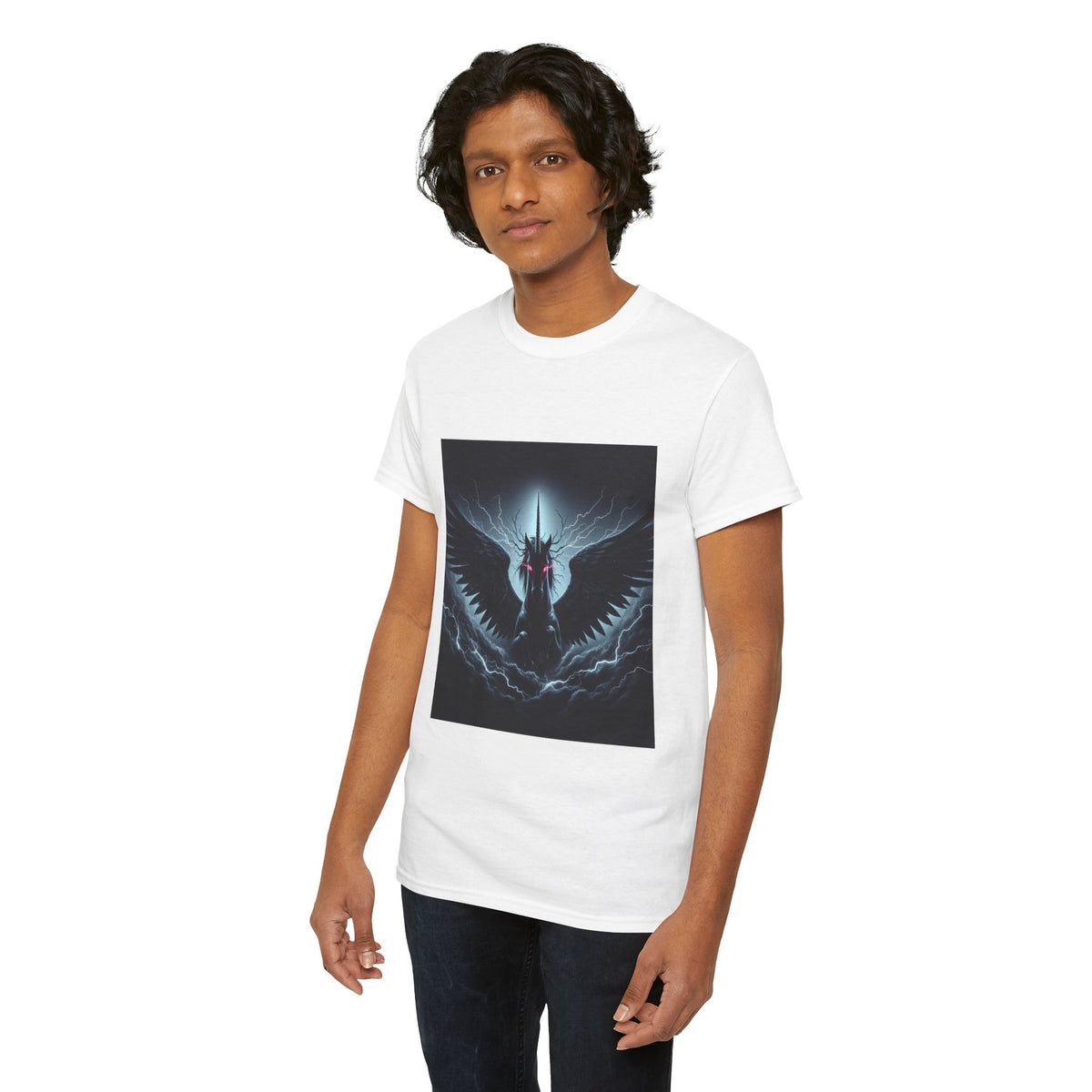 Dark Fantasy Heavy Cotton Tee with Pegasus Design
