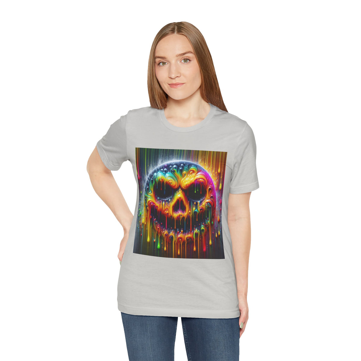 Psychedelic Skull Tee, Edgy Streetwear, Trendy Casual Wear