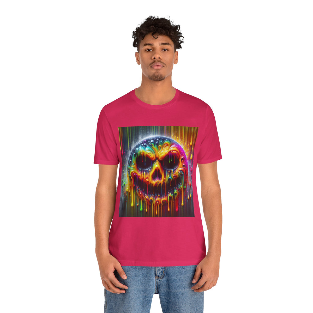 Psychedelic Skull Tee, Edgy Streetwear, Trendy Casual Wear