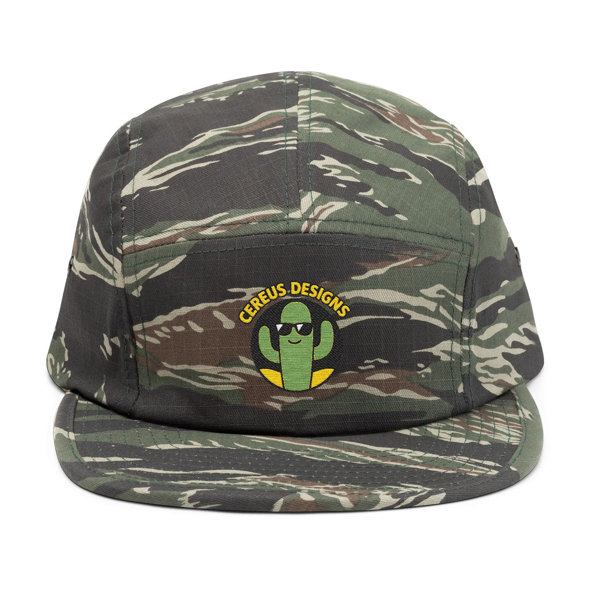 Cereus Designs Stylish Embroidered 5 Panel Cap - Trendy Headwear for Casual Outings, Outdoor Adventures, and Gift Giving