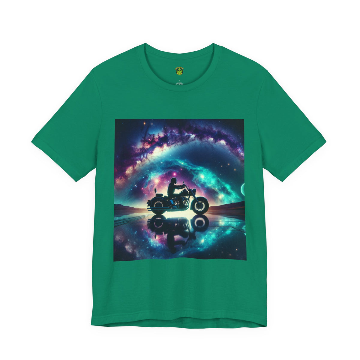Galactic Biker Tee: Cosmic Shirt, Trendy Apparel
