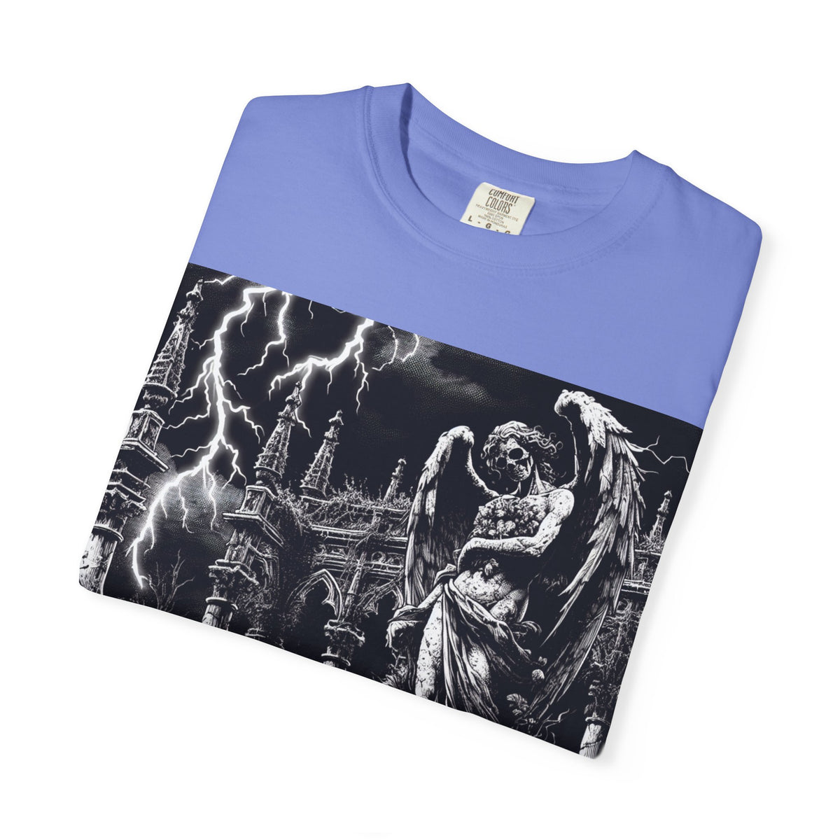 Gothic Angel T-Shirt, Garment-Dyed Tee for Alternative Fashion