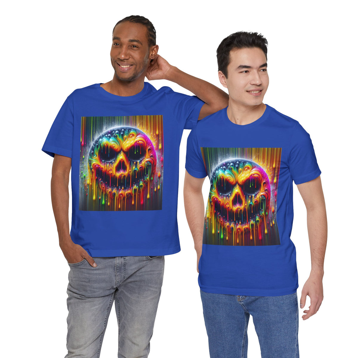 Psychedelic Skull Tee, Edgy Streetwear, Trendy Casual Wear