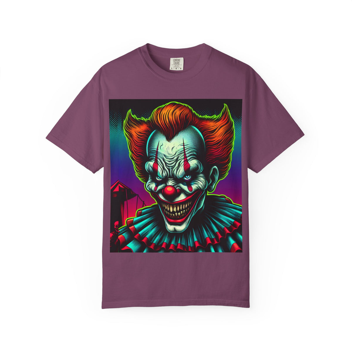 Creepy Clown Graphic Garment-Dyed T-Shirt