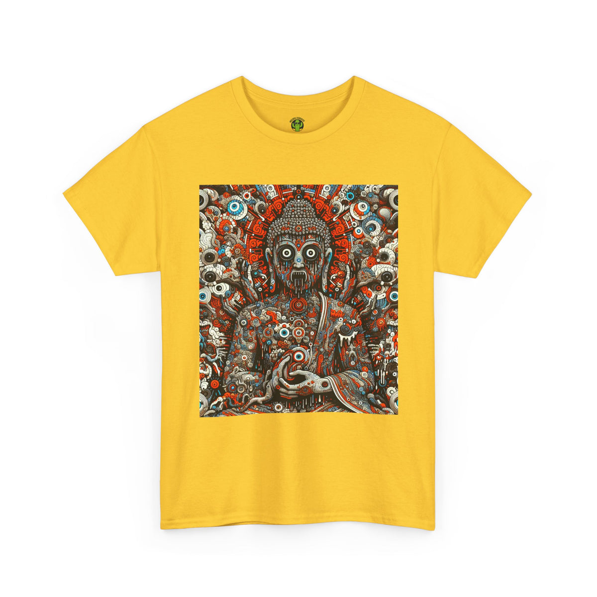 Buddha Art Heavy Cotton Tee - Spiritual, Meditation Shirt, Mindfulness Apparel