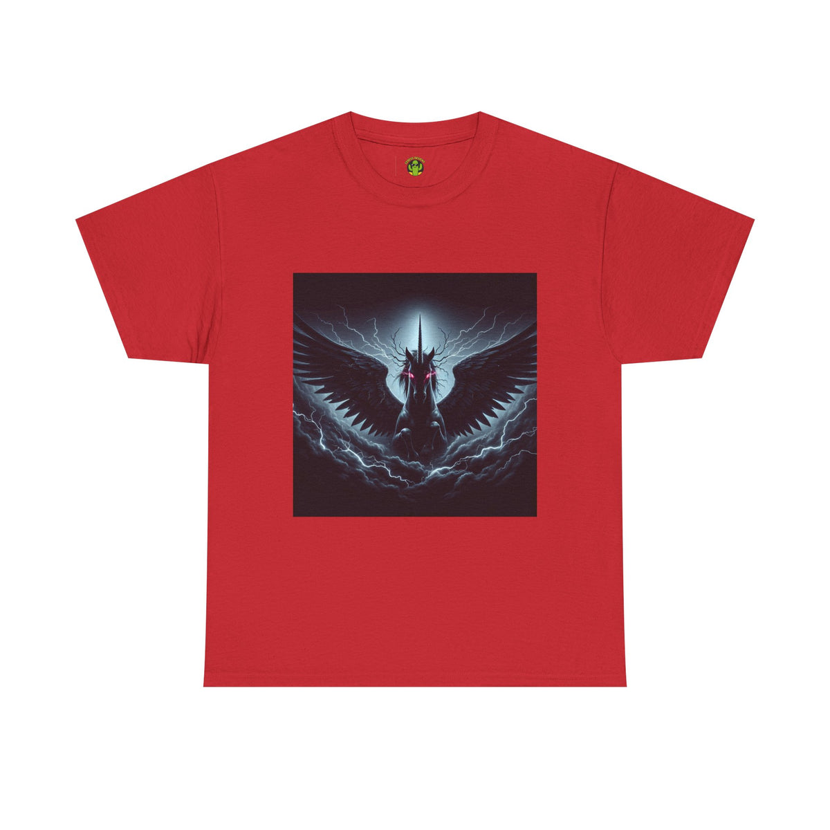 Dark Fantasy Heavy Cotton Tee with Pegasus Design