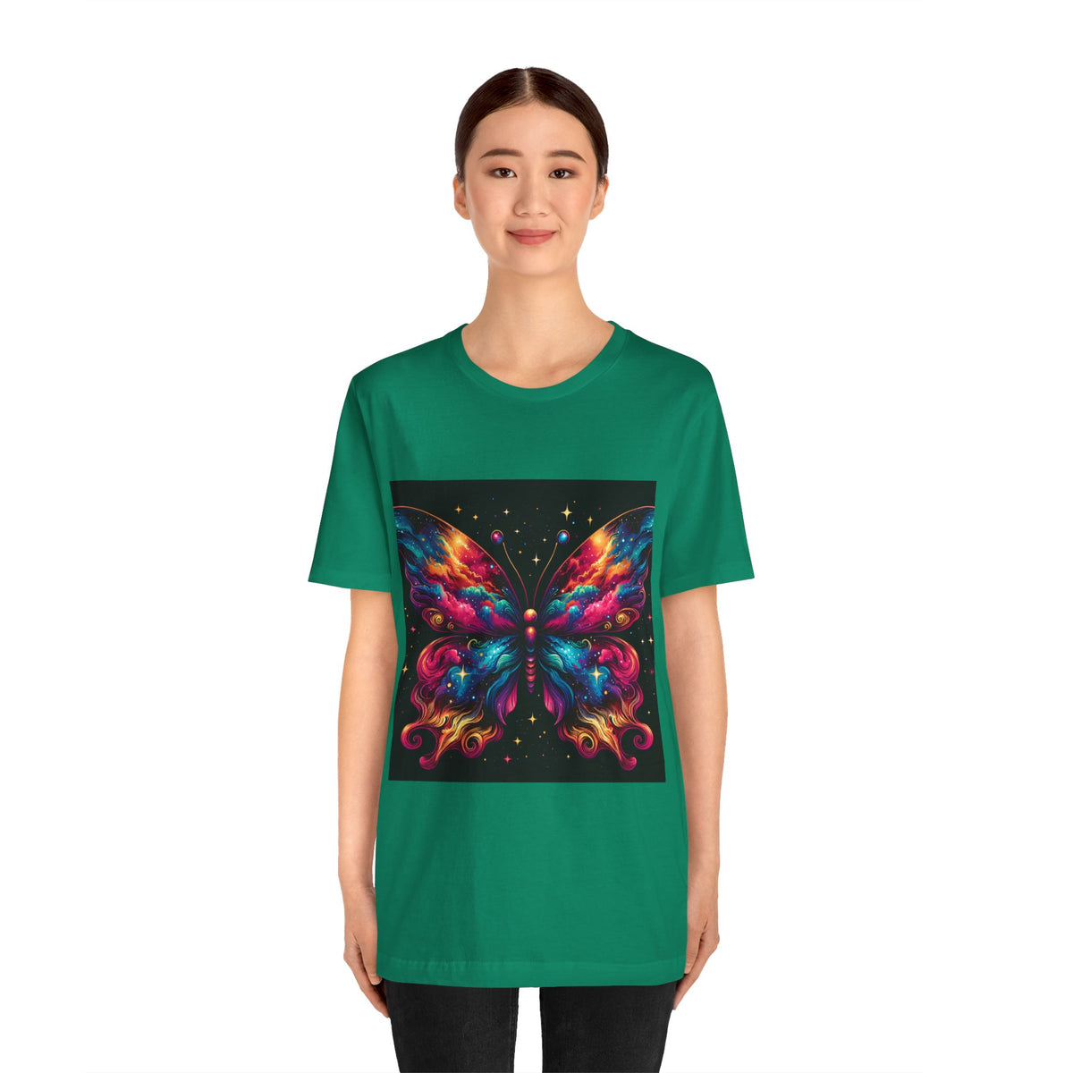 Vibrant Butterfly Art Tee | Colorful Graphic Top, Butterfly Lover