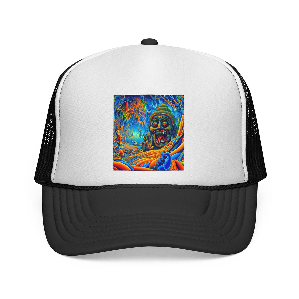 Vibrant Buddha Art Cap, Adjustable Snapback Hat, Cool Casual Style