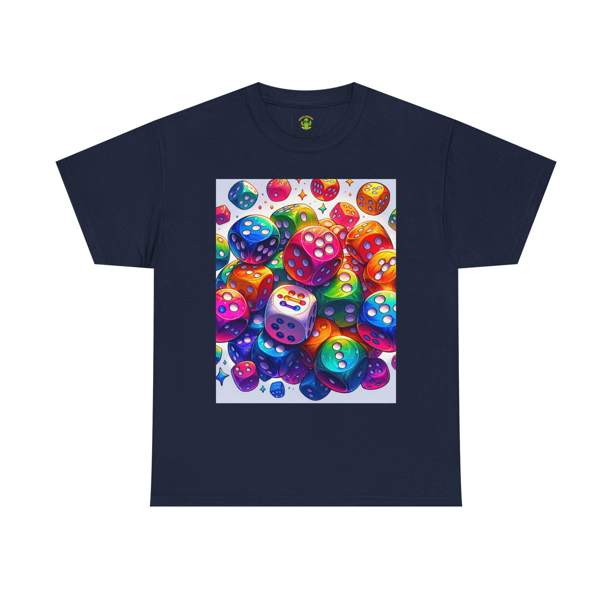 Colorful Dice Heavy Cotton Tee - Fun Gaming Tee for Casual Wear