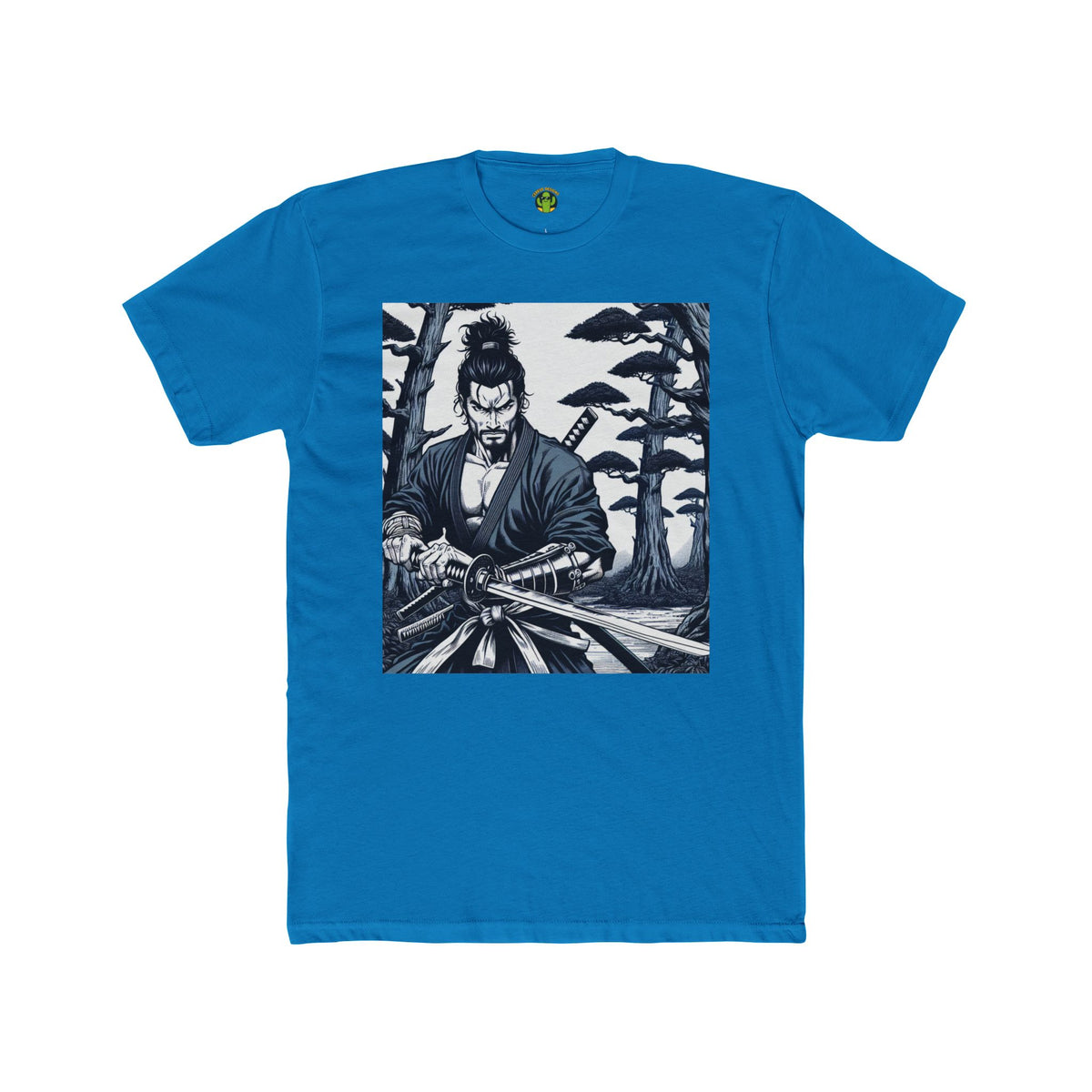 Samurai Graphic Cotton Crew Tee – Perfect for Manga Fans