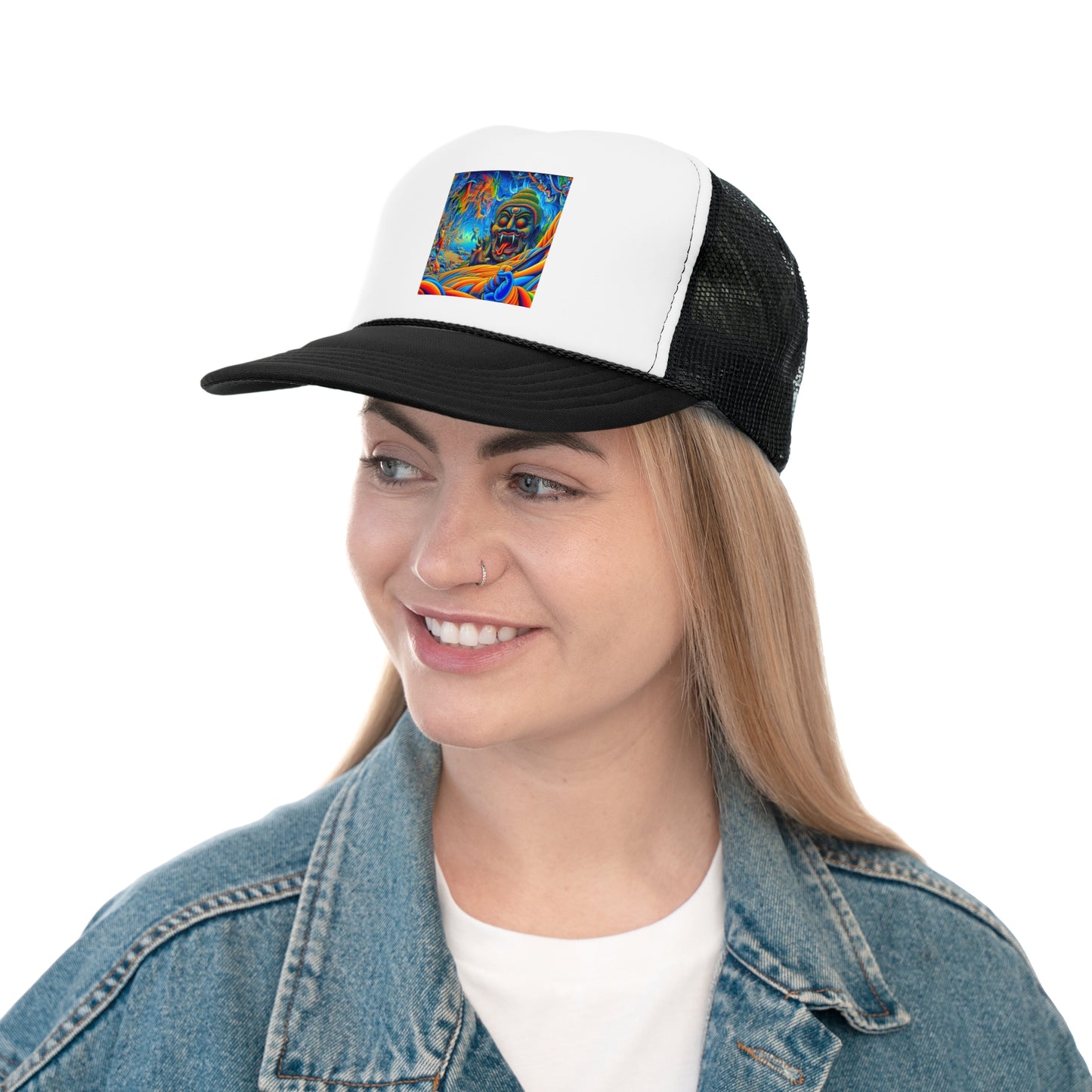 Vibrant Art Trucker Cap, Adjustable Snapback Hat, Fun Outdoor Accessory, Unique Gift for Art Lovers, Festival Headwear, Cool Casual Style