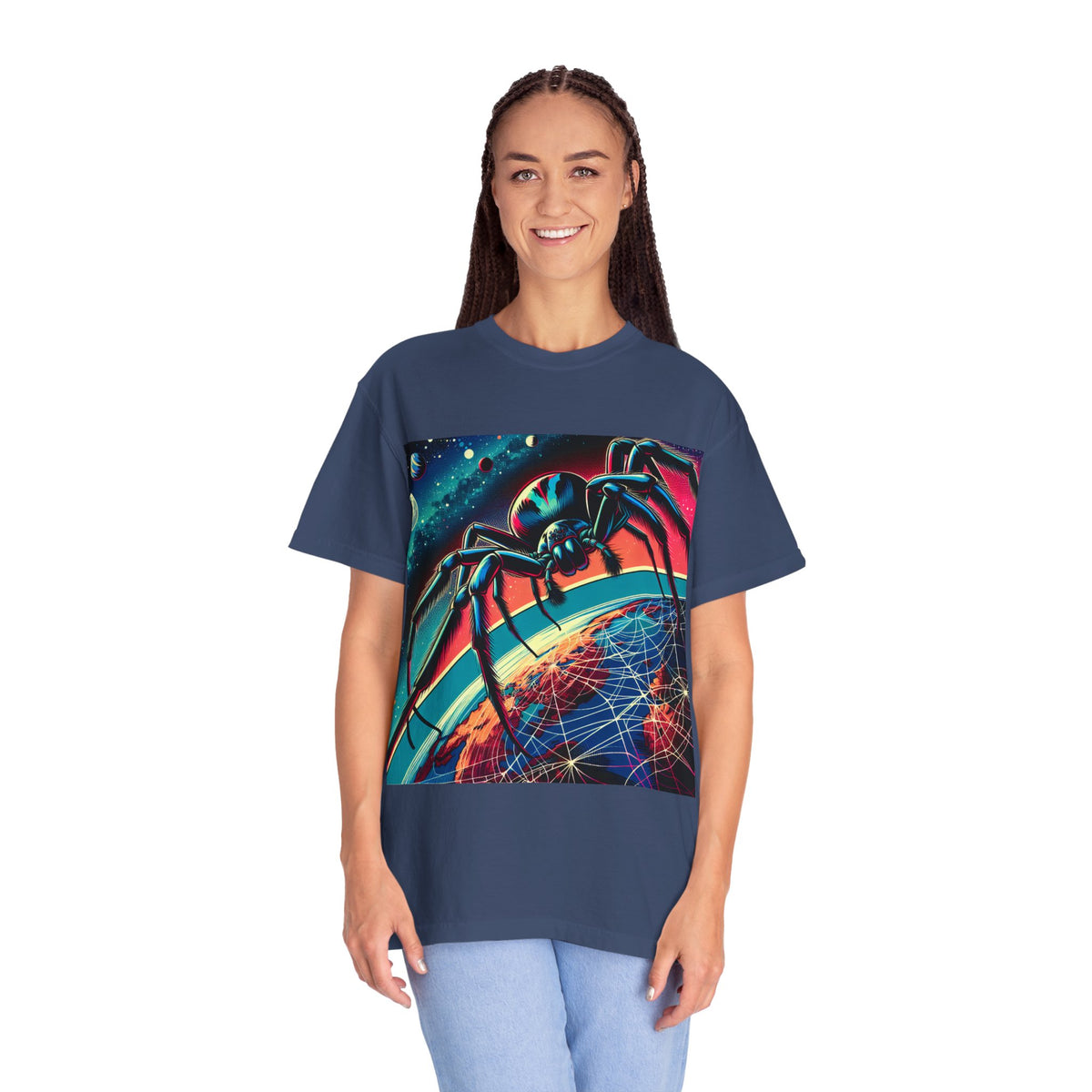 Cosmic Spider Graphic T-Shirt - Unisex Garment-Dyed Tee