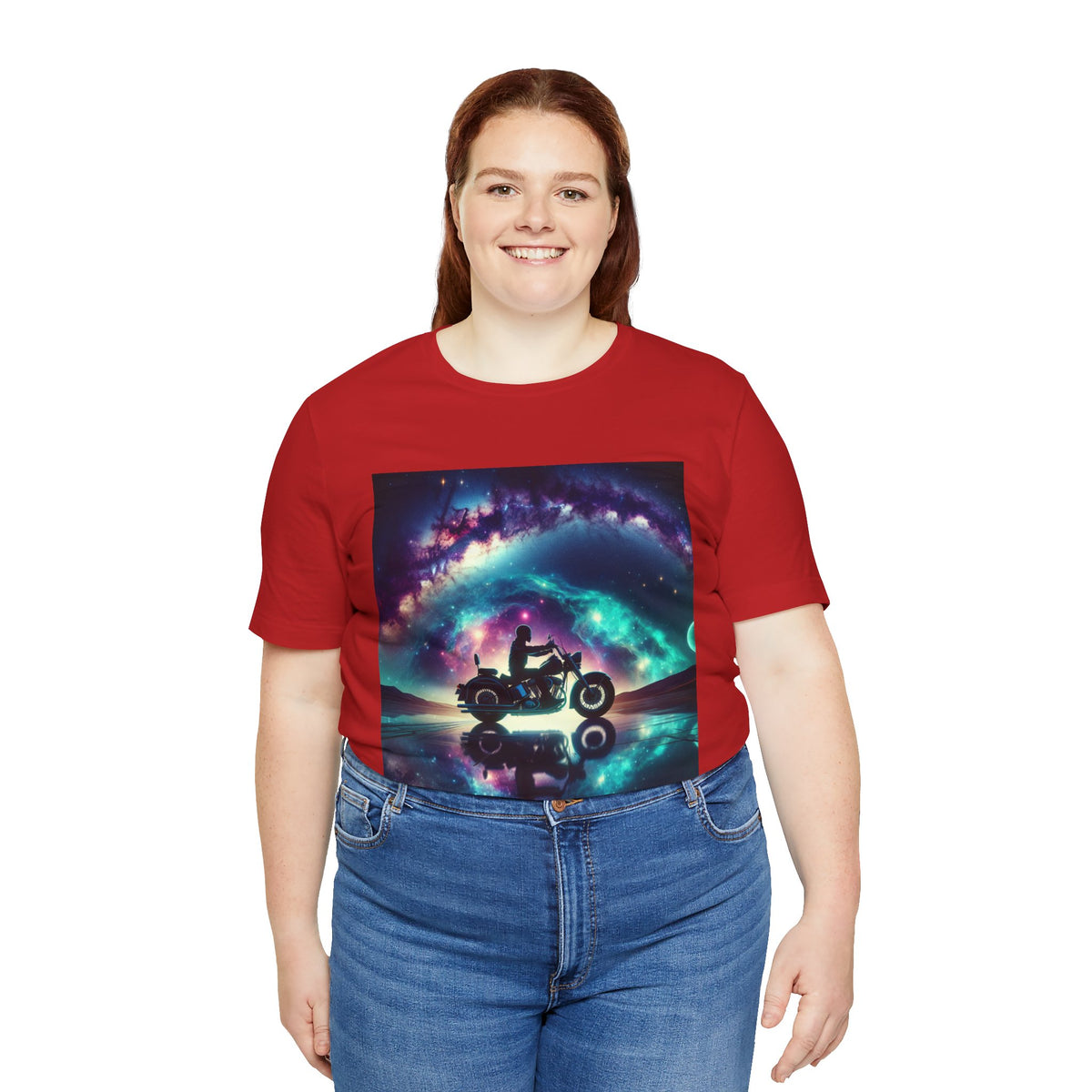 Galactic Biker Tee: Cosmic Shirt, Trendy Apparel