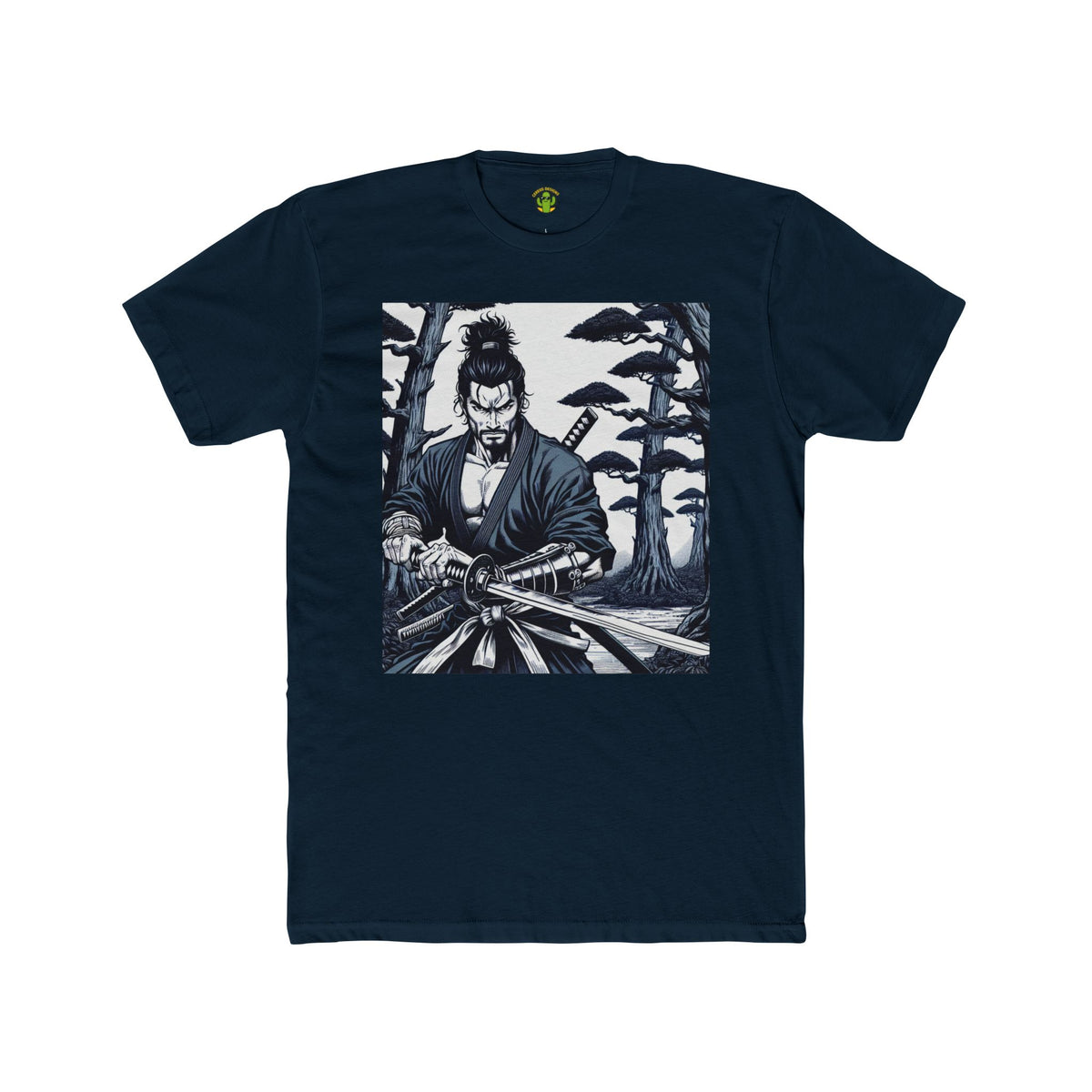 Samurai Graphic Cotton Crew Tee – Perfect for Manga Fans