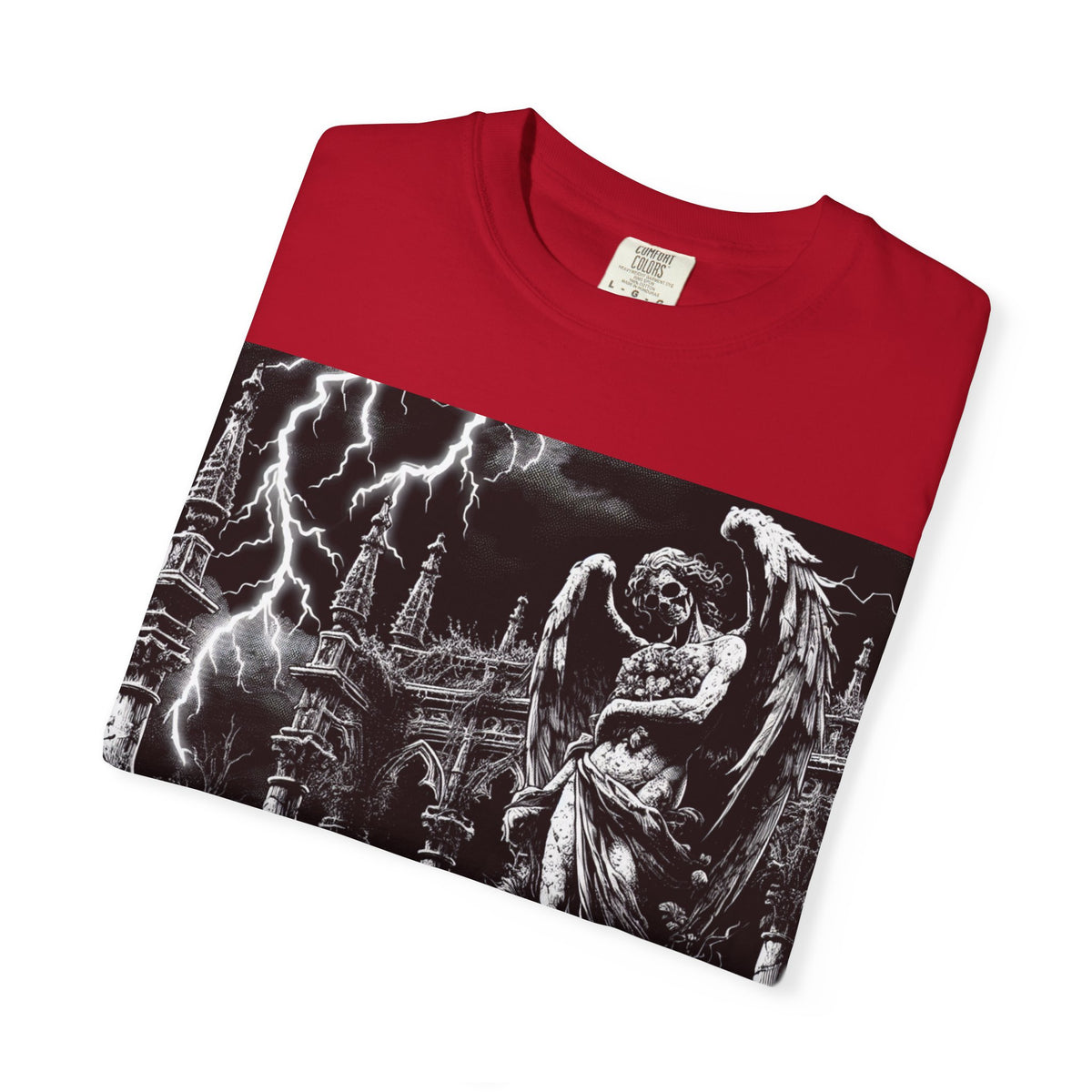 Gothic Angel T-Shirt, Garment-Dyed Tee for Alternative Fashion