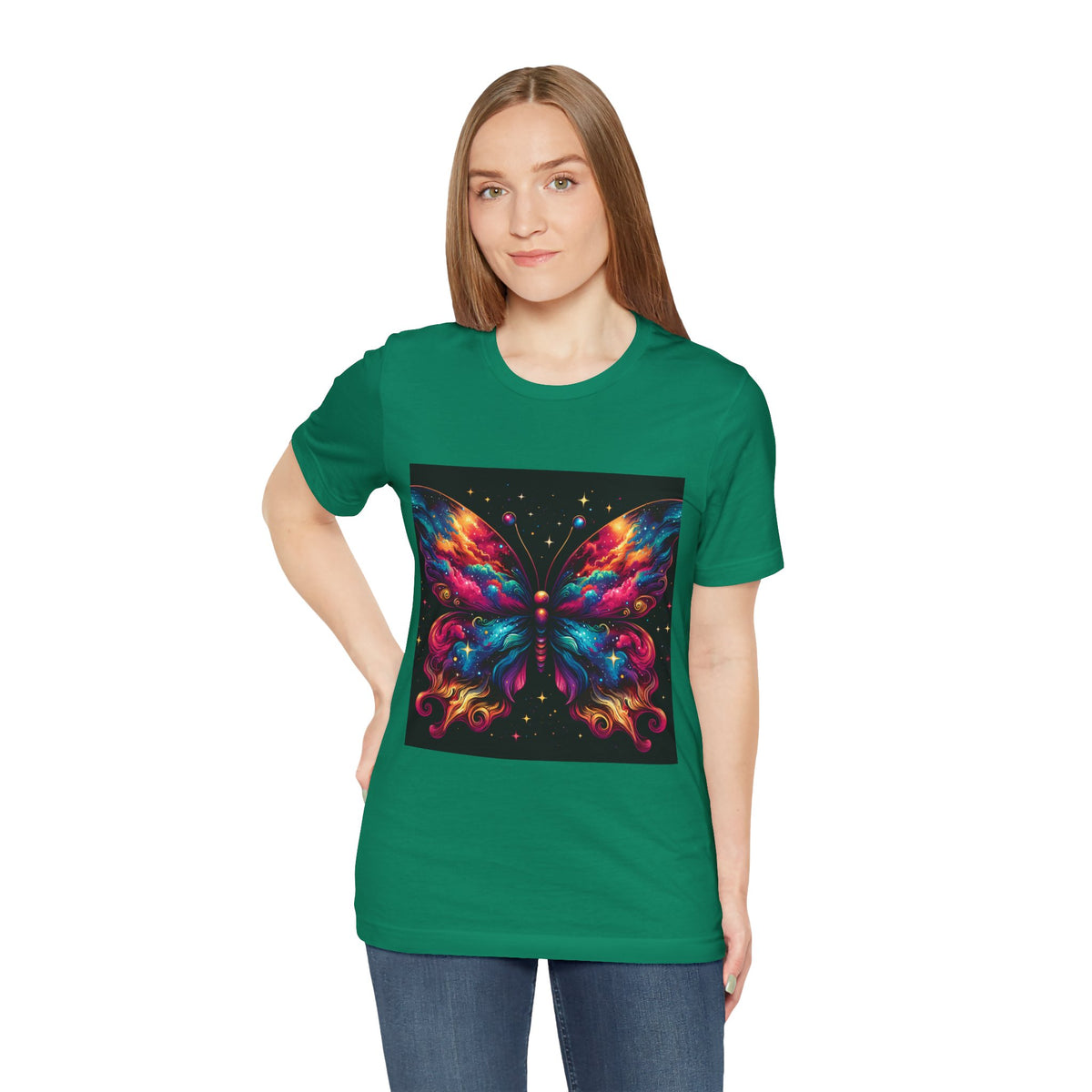 Vibrant Butterfly Art Tee | Colorful Graphic Top, Butterfly Lover