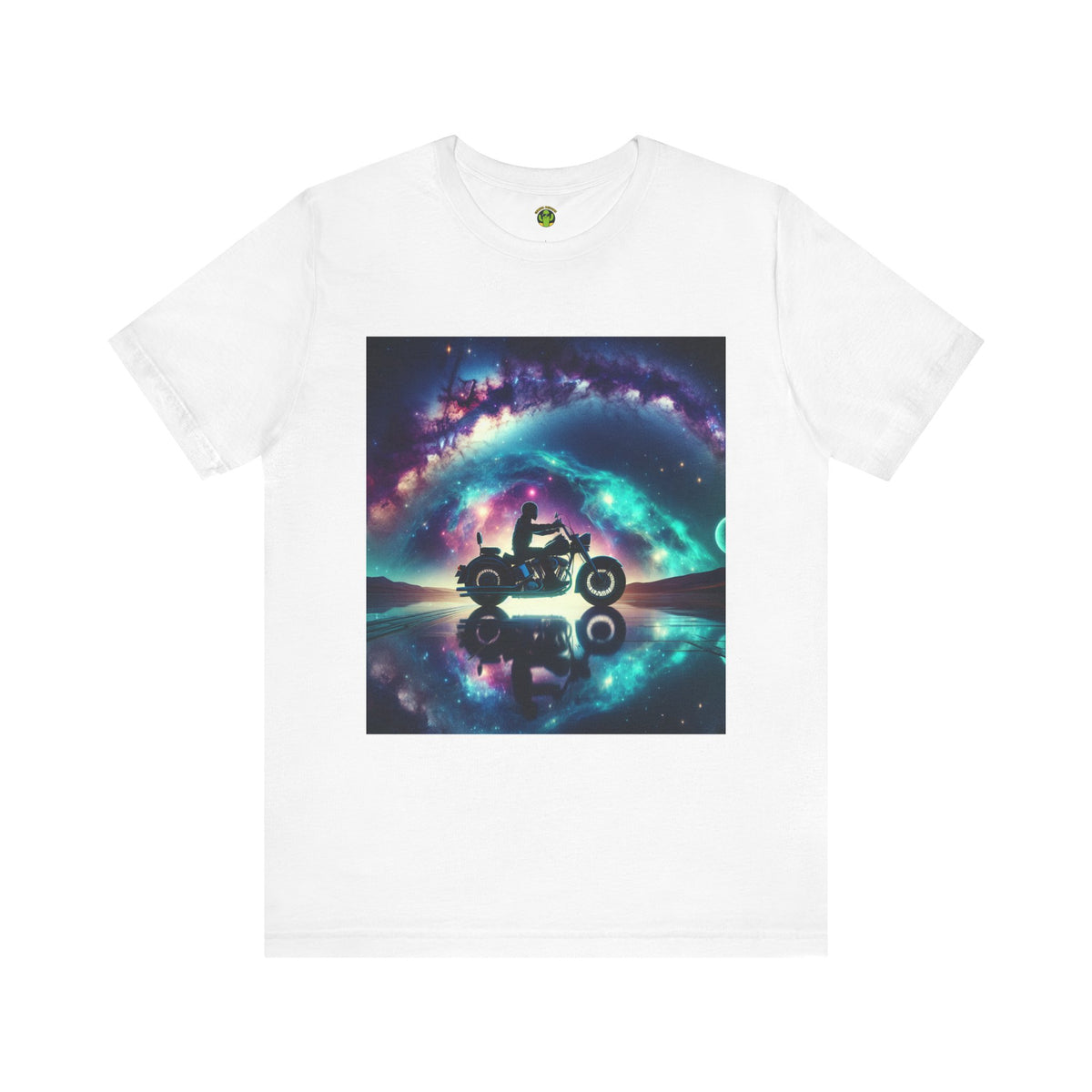 Galactic Biker Tee: Cosmic Shirt, Trendy Apparel