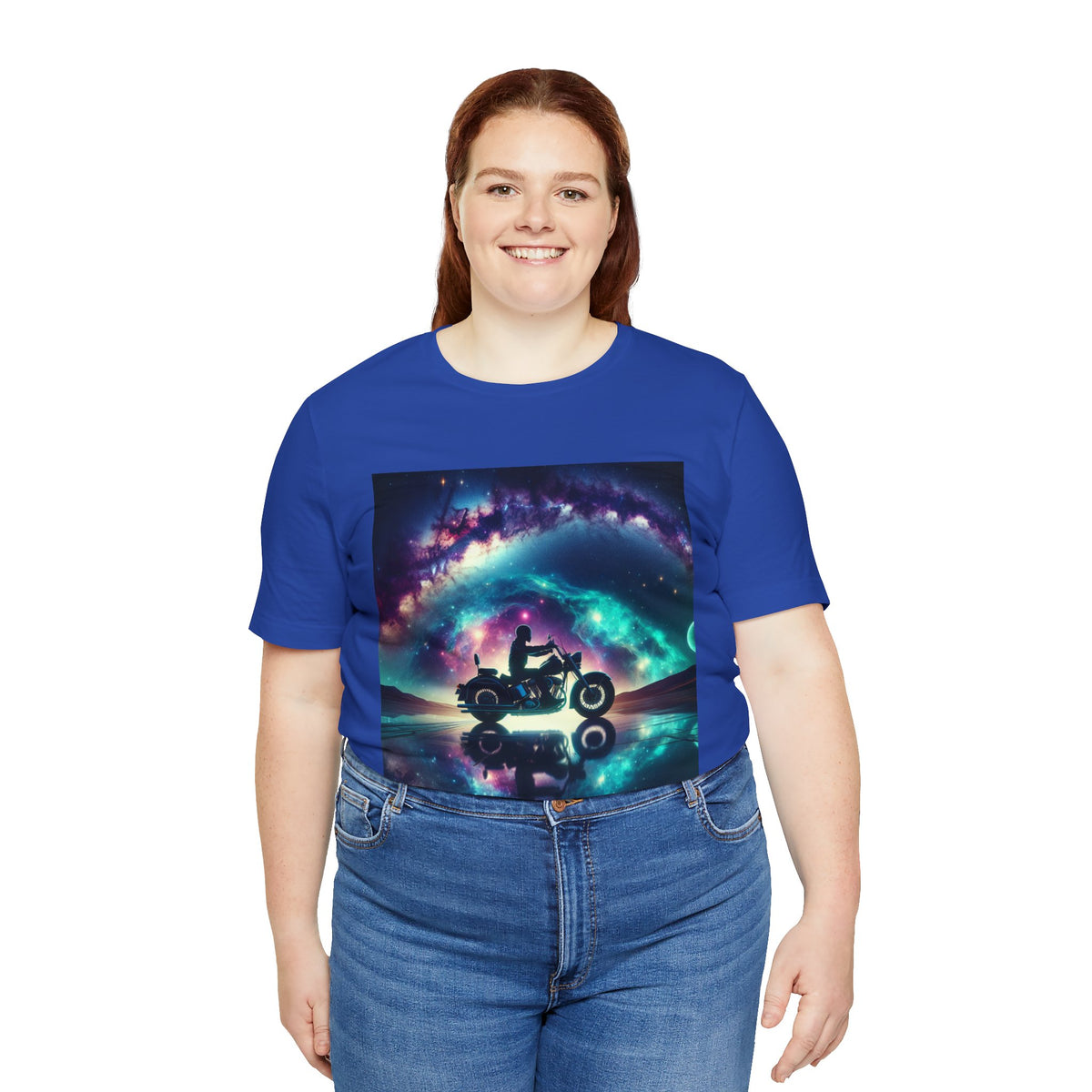 Galactic Biker Tee: Cosmic Shirt, Trendy Apparel