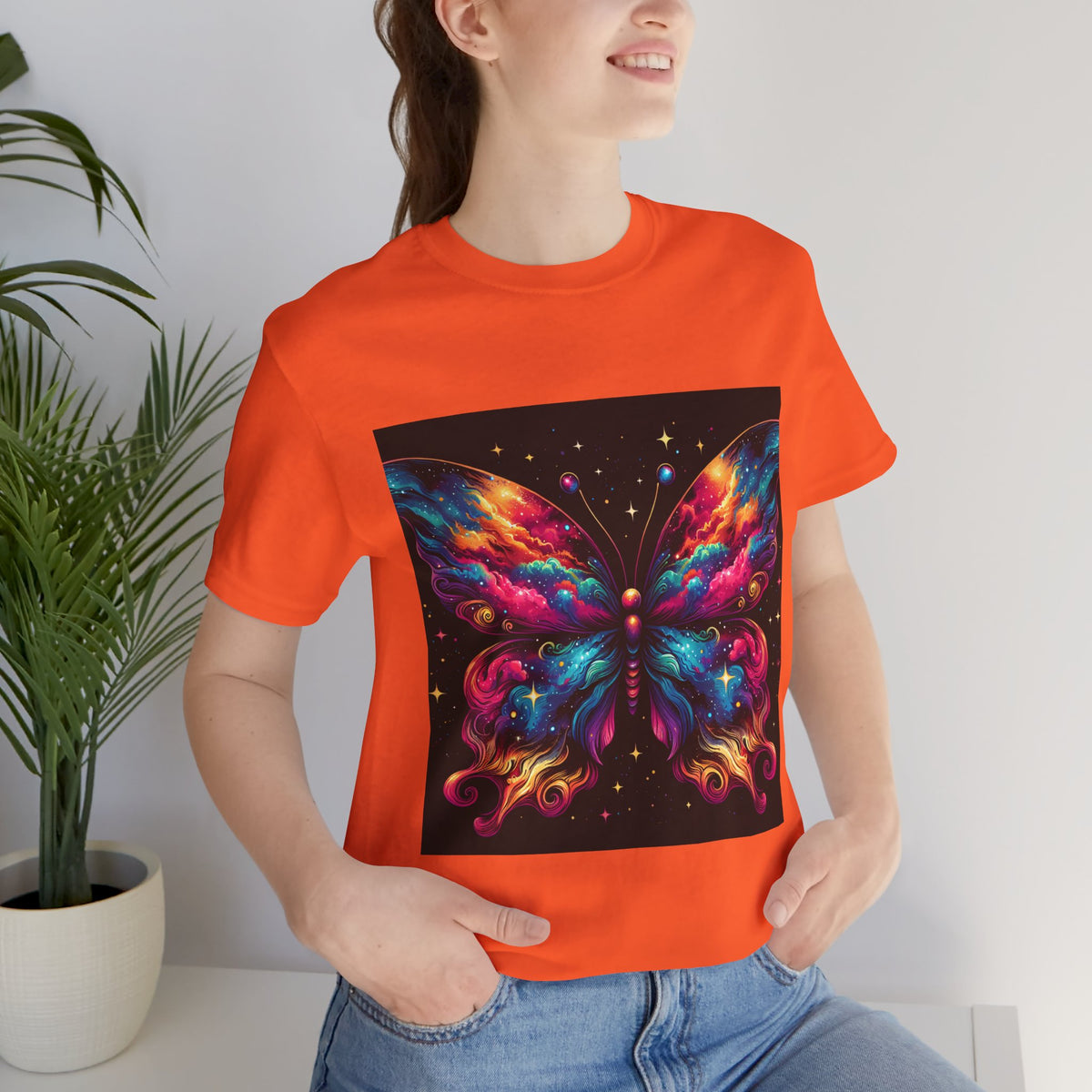 Vibrant Butterfly Art Tee | Colorful Graphic Top, Butterfly Lover