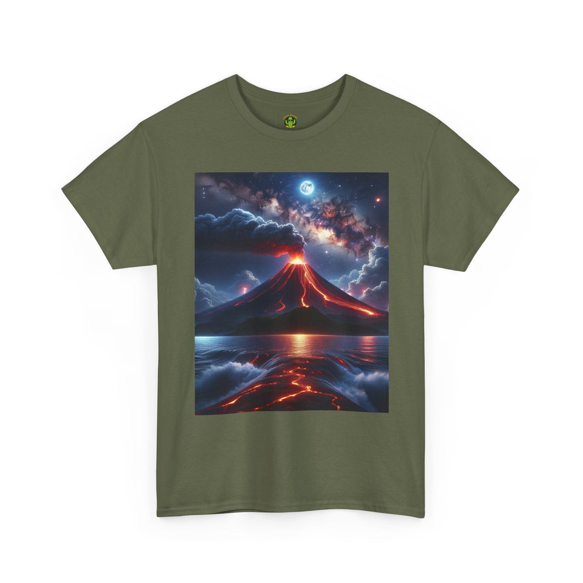 Volcano Sunset Unisex Heavy Cotton Tee - Graphic T-Shirt for Nature Lovers