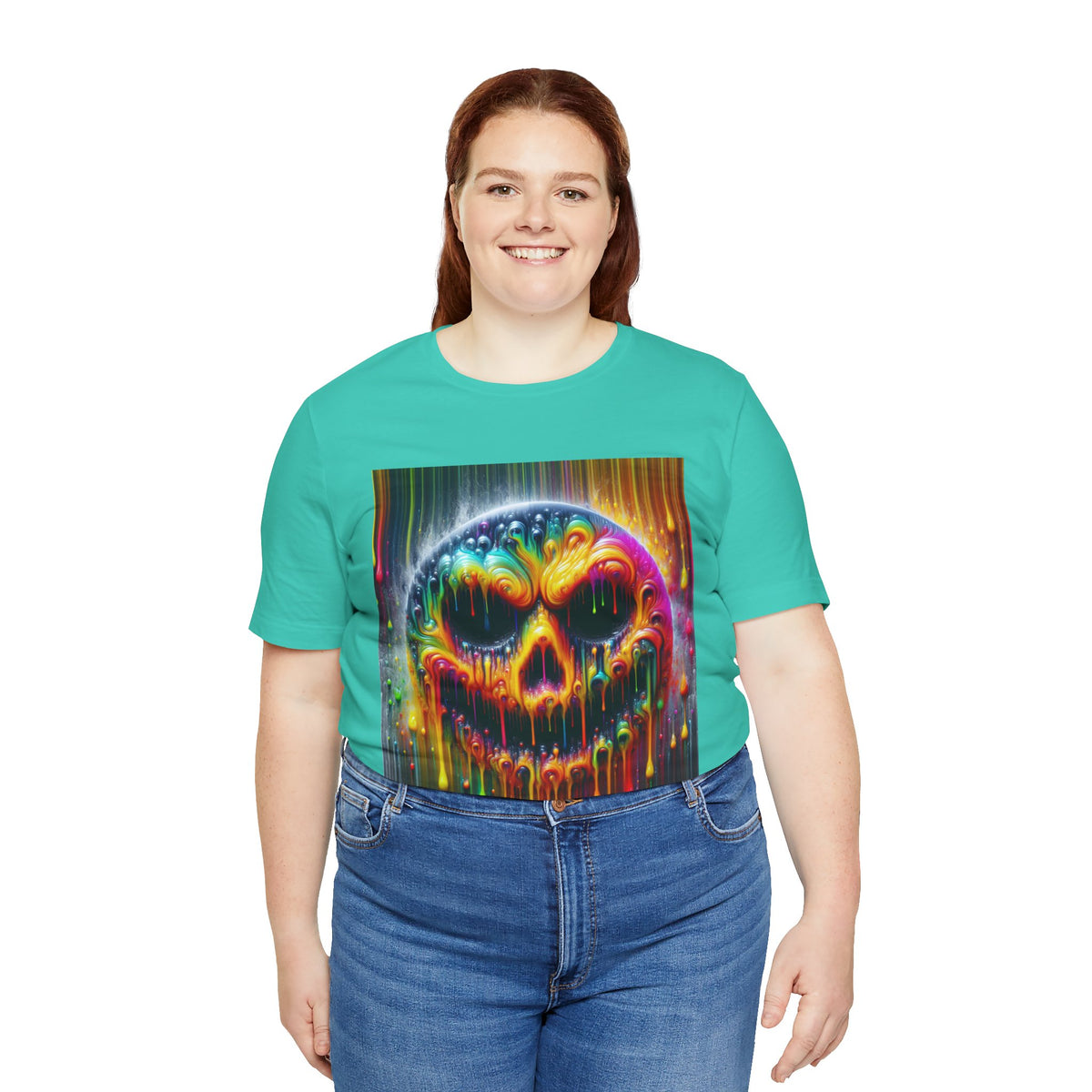 Psychedelic Skull Tee, Edgy Streetwear, Trendy Casual Wear