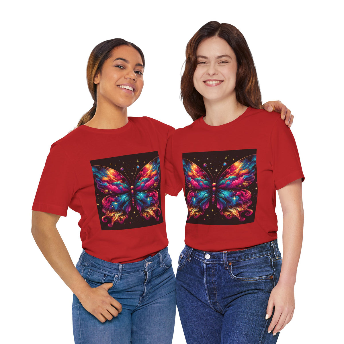 Vibrant Butterfly Art Tee | Colorful Graphic Top, Butterfly Lover