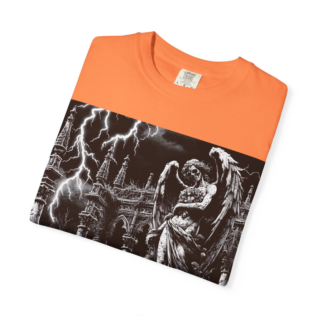 Gothic Angel T-Shirt, Garment-Dyed Tee for Alternative Fashion