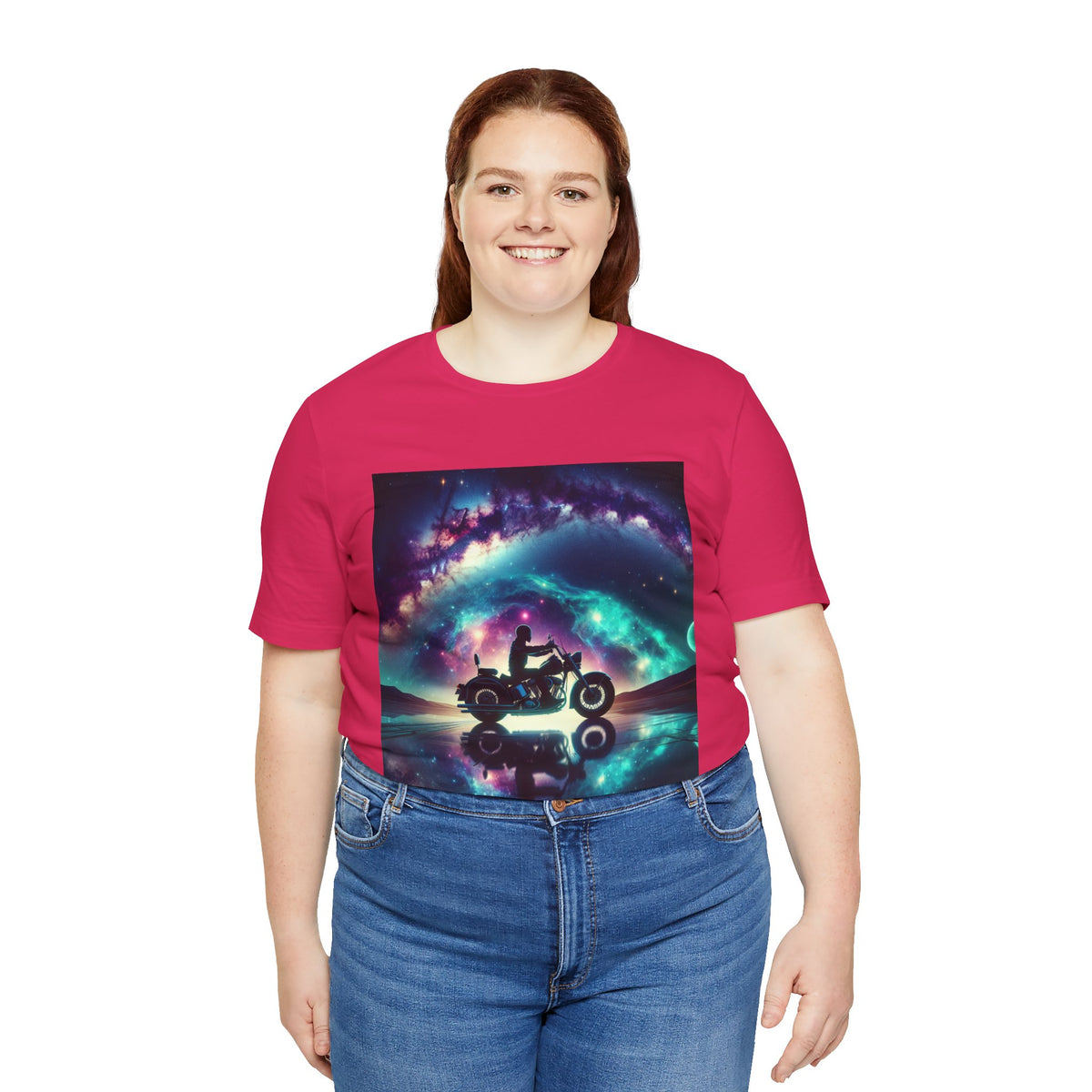 Galactic Biker Tee: Cosmic Shirt, Trendy Apparel