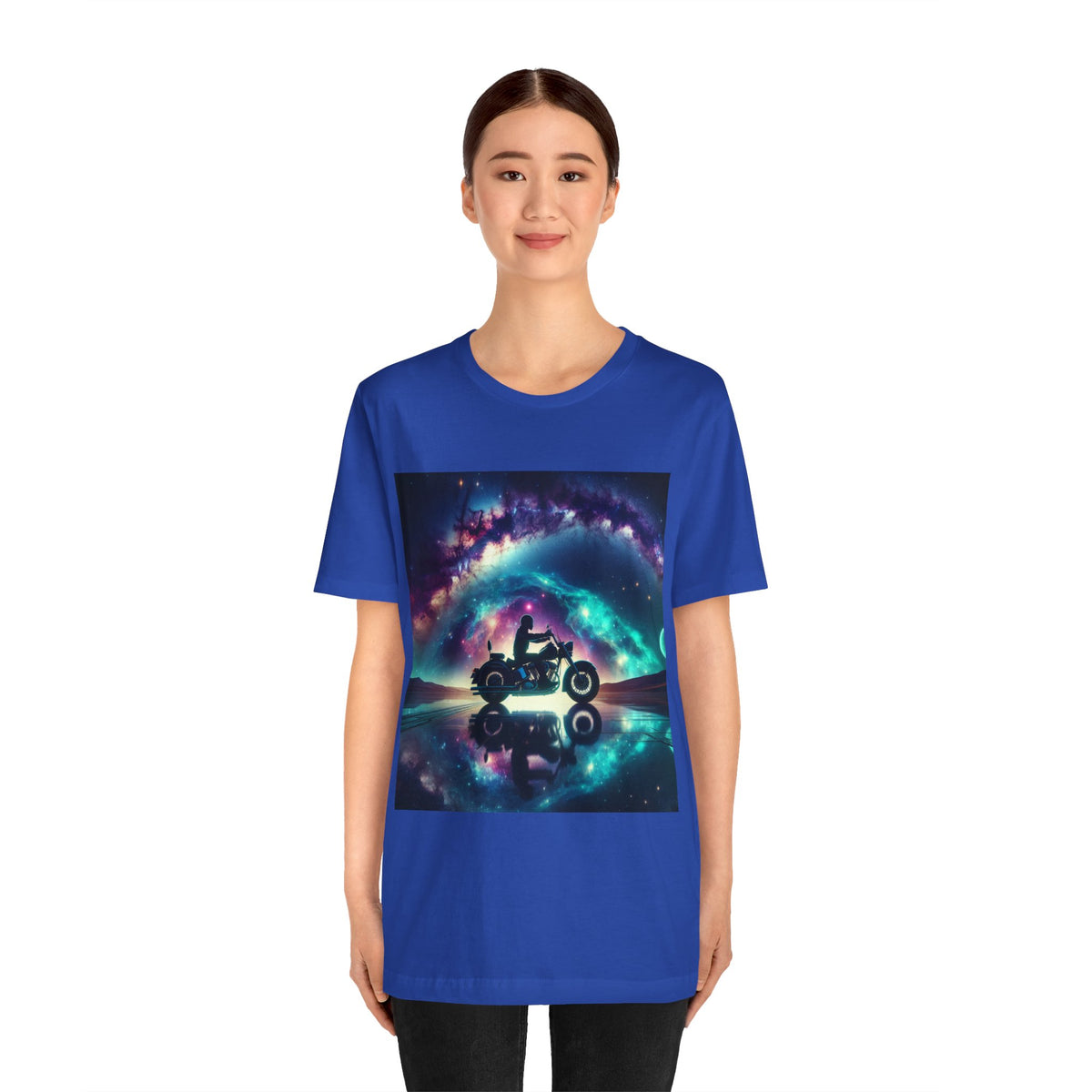 Galactic Biker Tee: Cosmic Shirt, Trendy Apparel