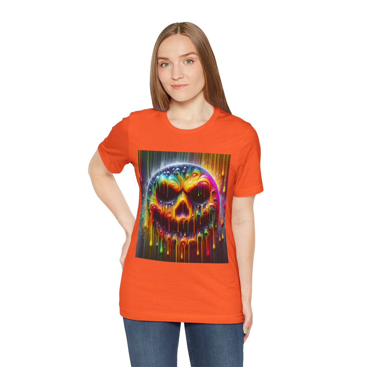 Psychedelic Skull Tee, Edgy Streetwear, Trendy Casual Wear