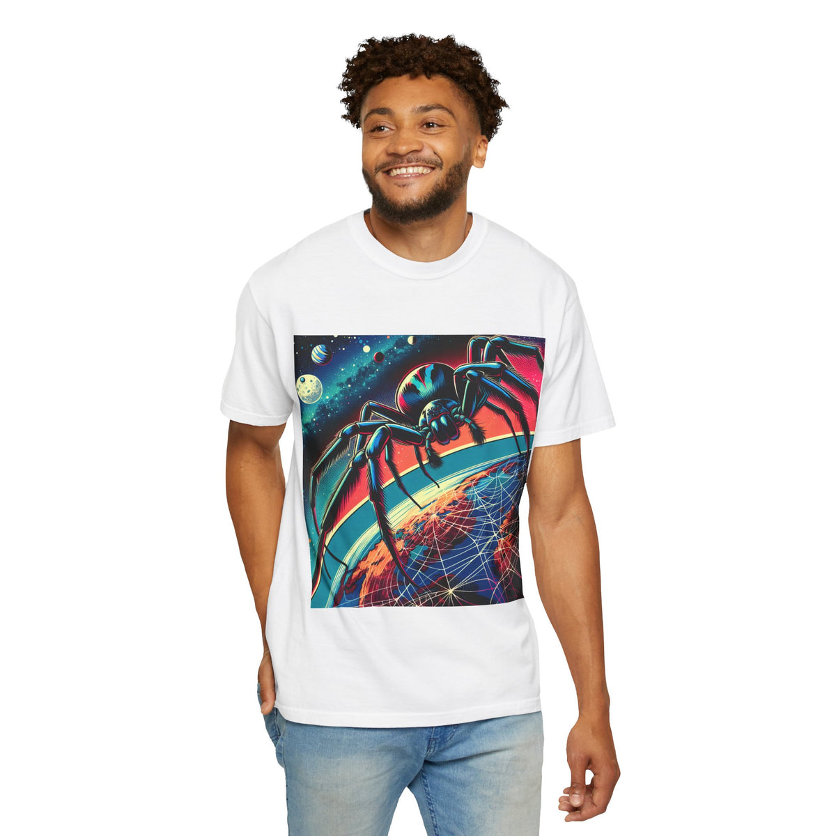 Cosmic Spider Graphic T-Shirt - Unisex Garment-Dyed Tee