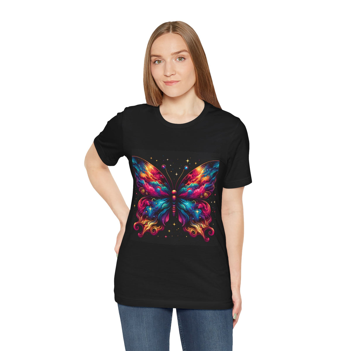 Vibrant Butterfly Art Tee | Colorful Graphic Top, Butterfly Lover