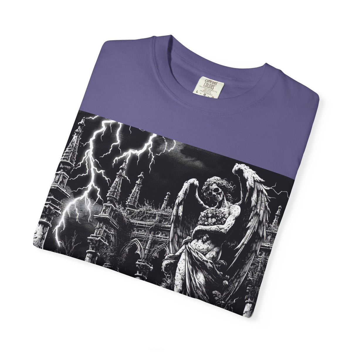 Gothic Angel T-Shirt, Garment-Dyed Tee for Alternative Fashion