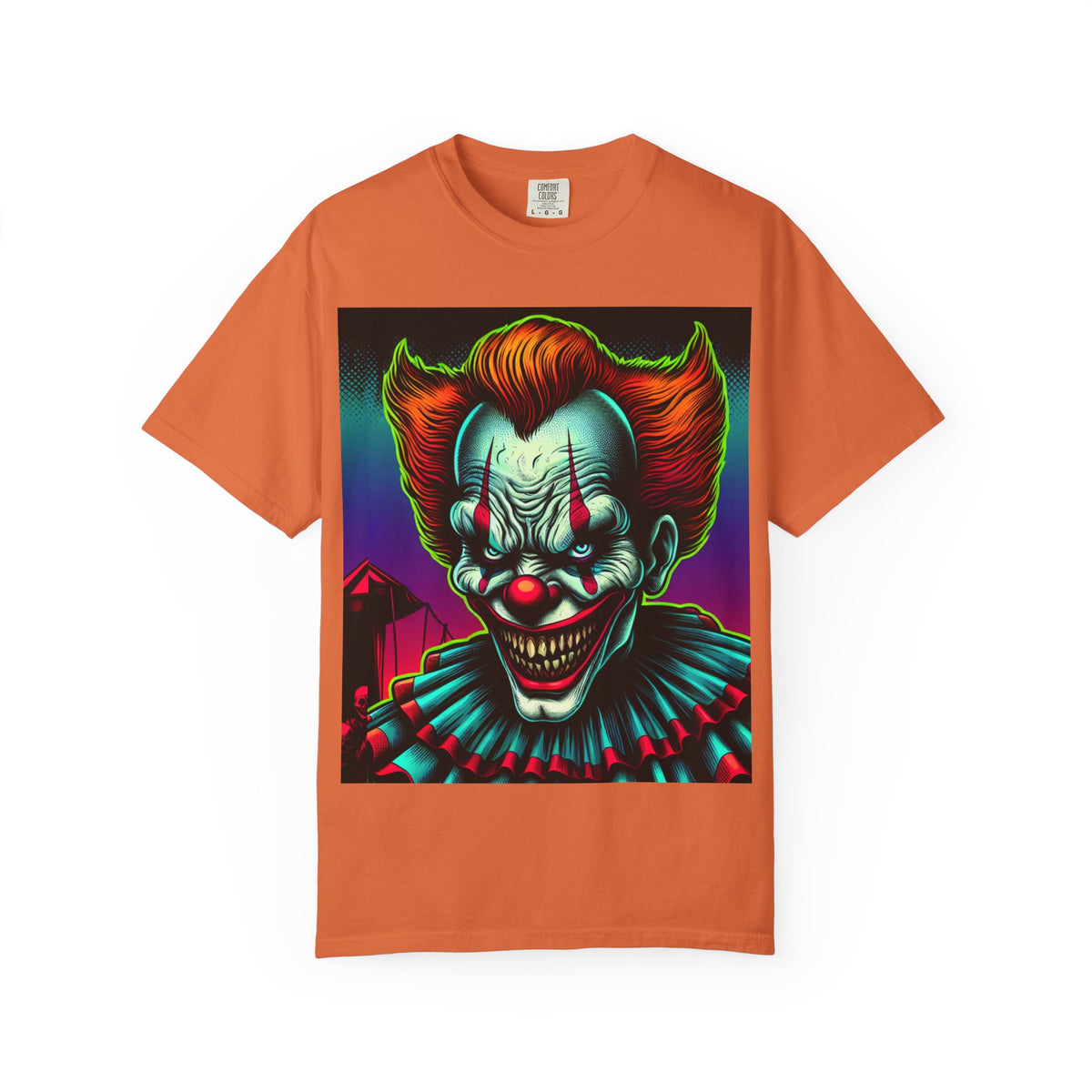 Creepy Clown Graphic Garment-Dyed T-Shirt