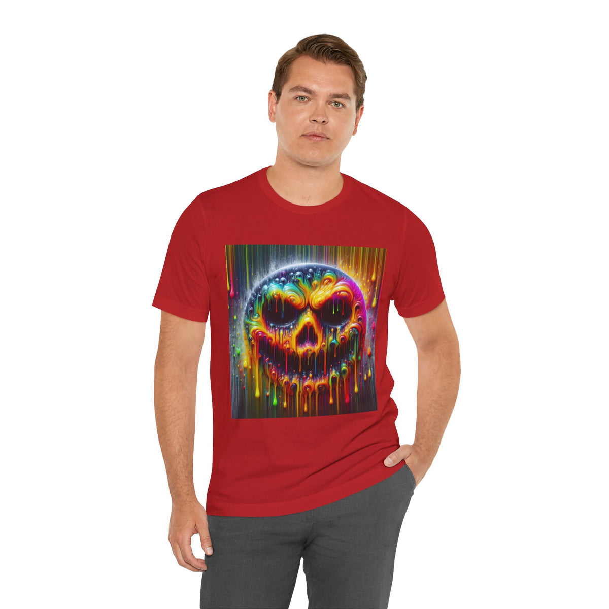 Psychedelic Skull Tee, Edgy Streetwear, Trendy Casual Wear