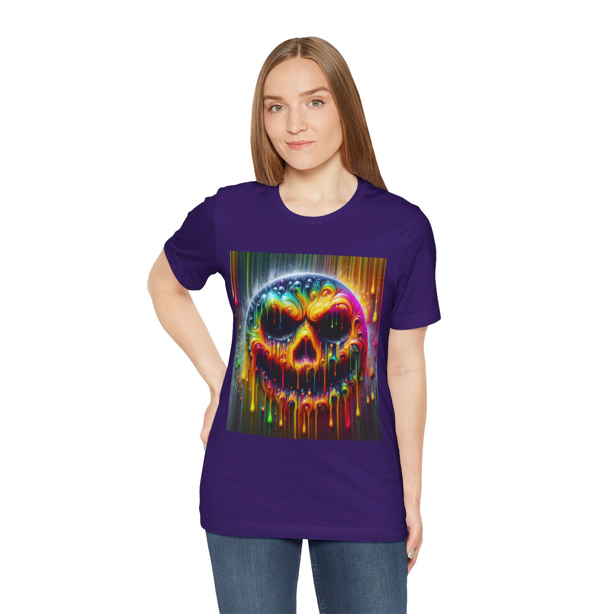 Psychedelic Skull Tee, Edgy Streetwear, Trendy Casual Wear