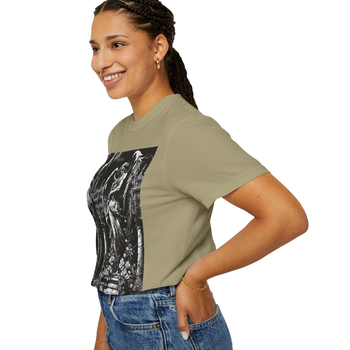 Gothic Angel T-Shirt, Garment-Dyed Tee for Alternative Fashion