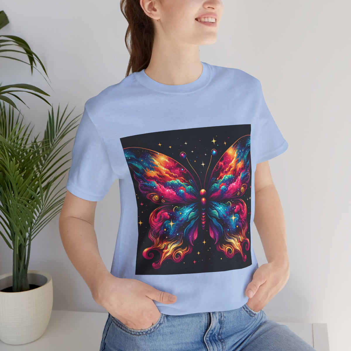 Vibrant Butterfly Art Tee | Colorful Graphic Top, Butterfly Lover