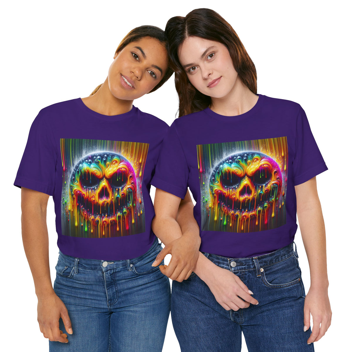 Psychedelic Skull Tee, Edgy Streetwear, Trendy Casual Wear