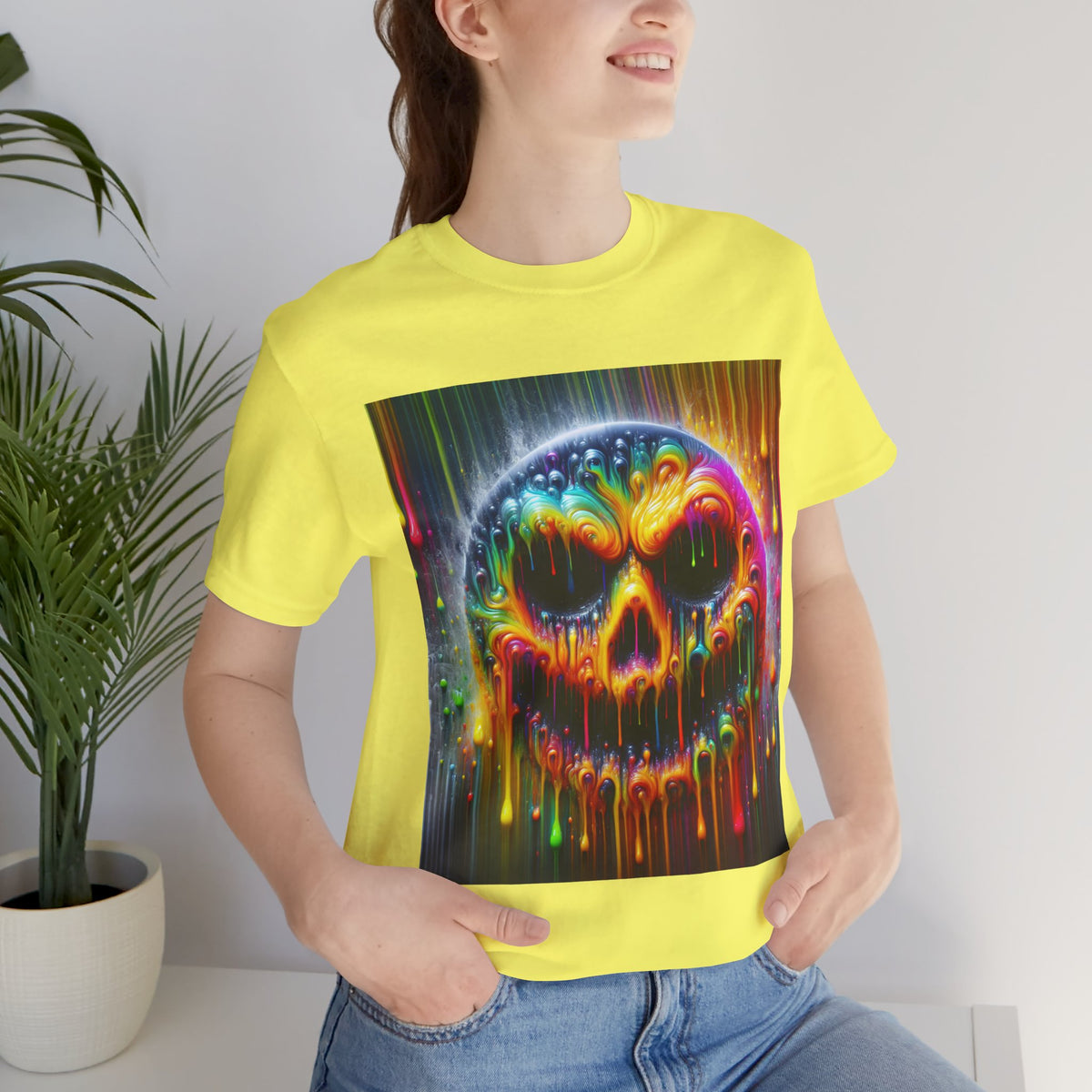 Psychedelic Skull Tee, Edgy Streetwear, Trendy Casual Wear