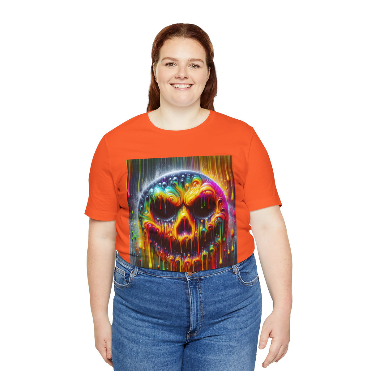 Psychedelic Skull Tee, Edgy Streetwear, Trendy Casual Wear