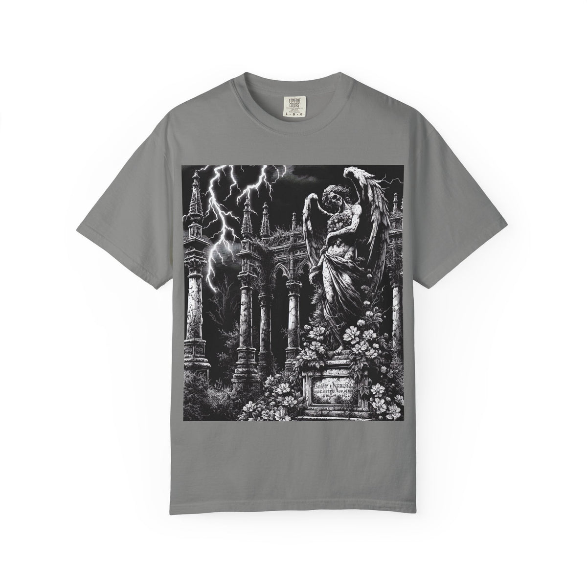 Gothic Angel T-Shirt, Garment-Dyed Tee for Alternative Fashion