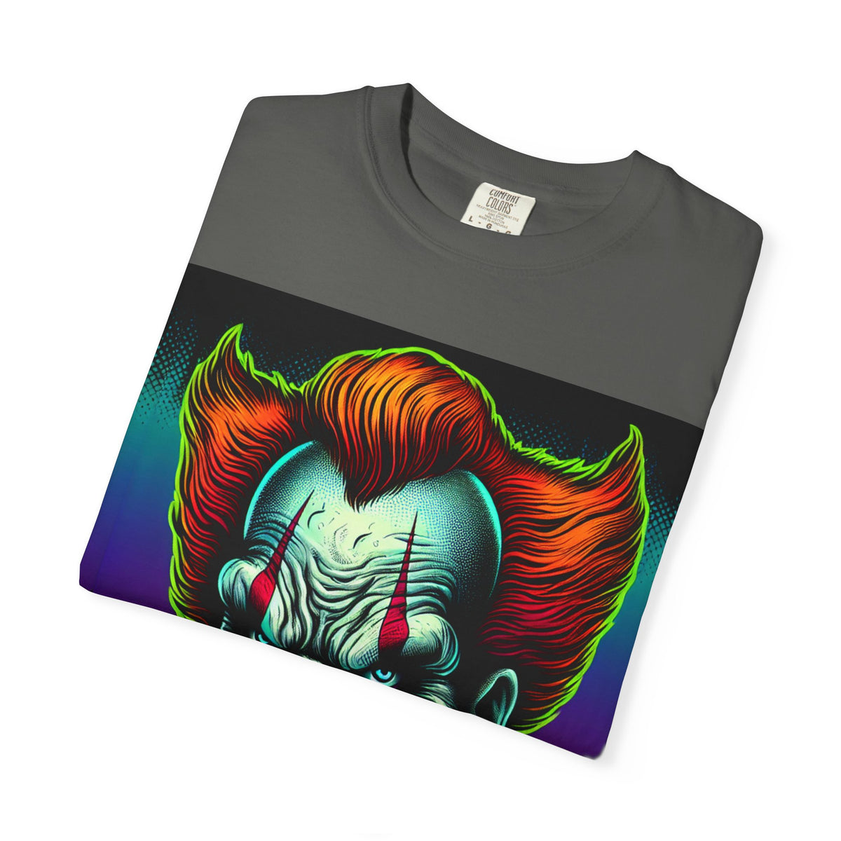 Creepy Clown Graphic Garment-Dyed T-Shirt