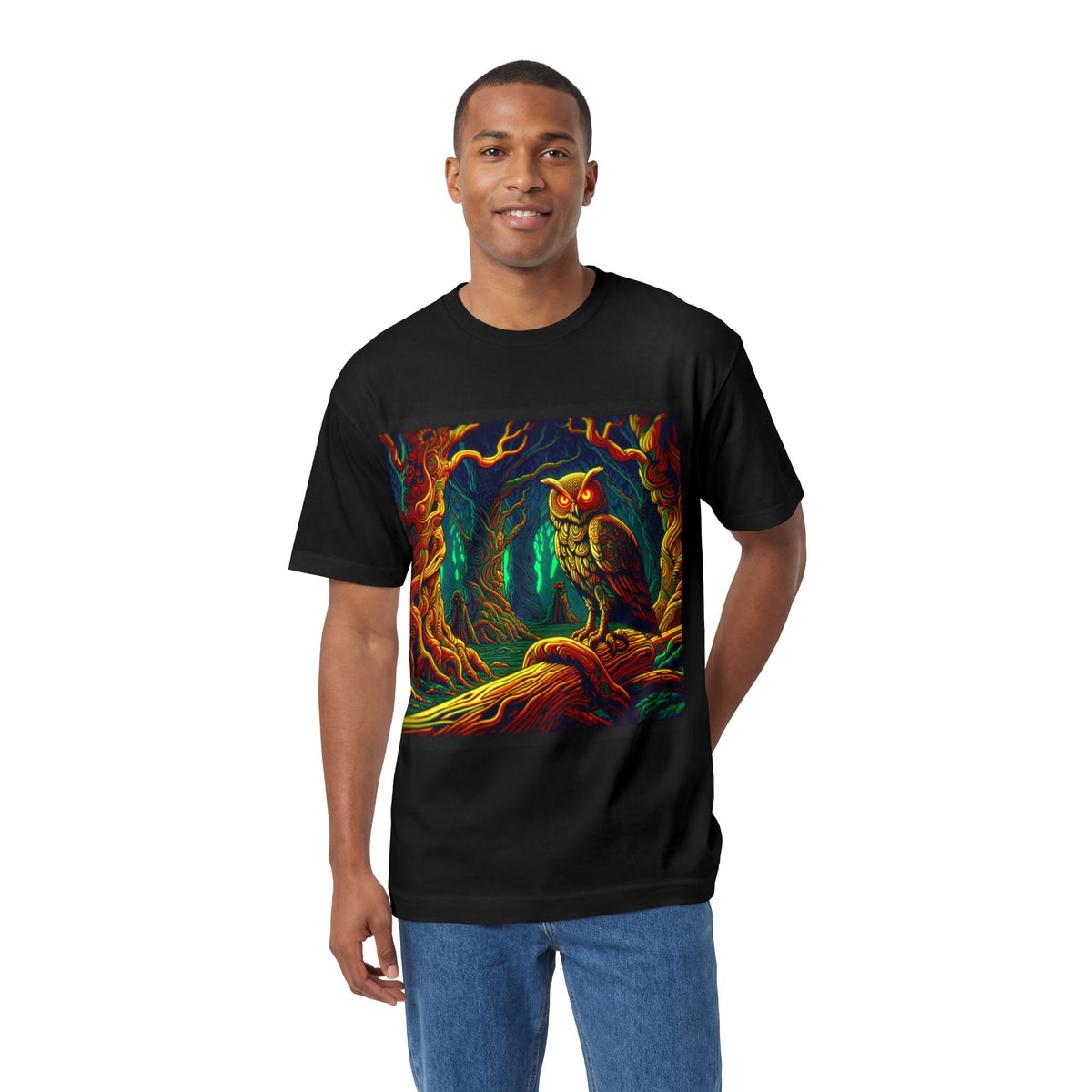 Vibrant Owl Tee - Artful Forest Design